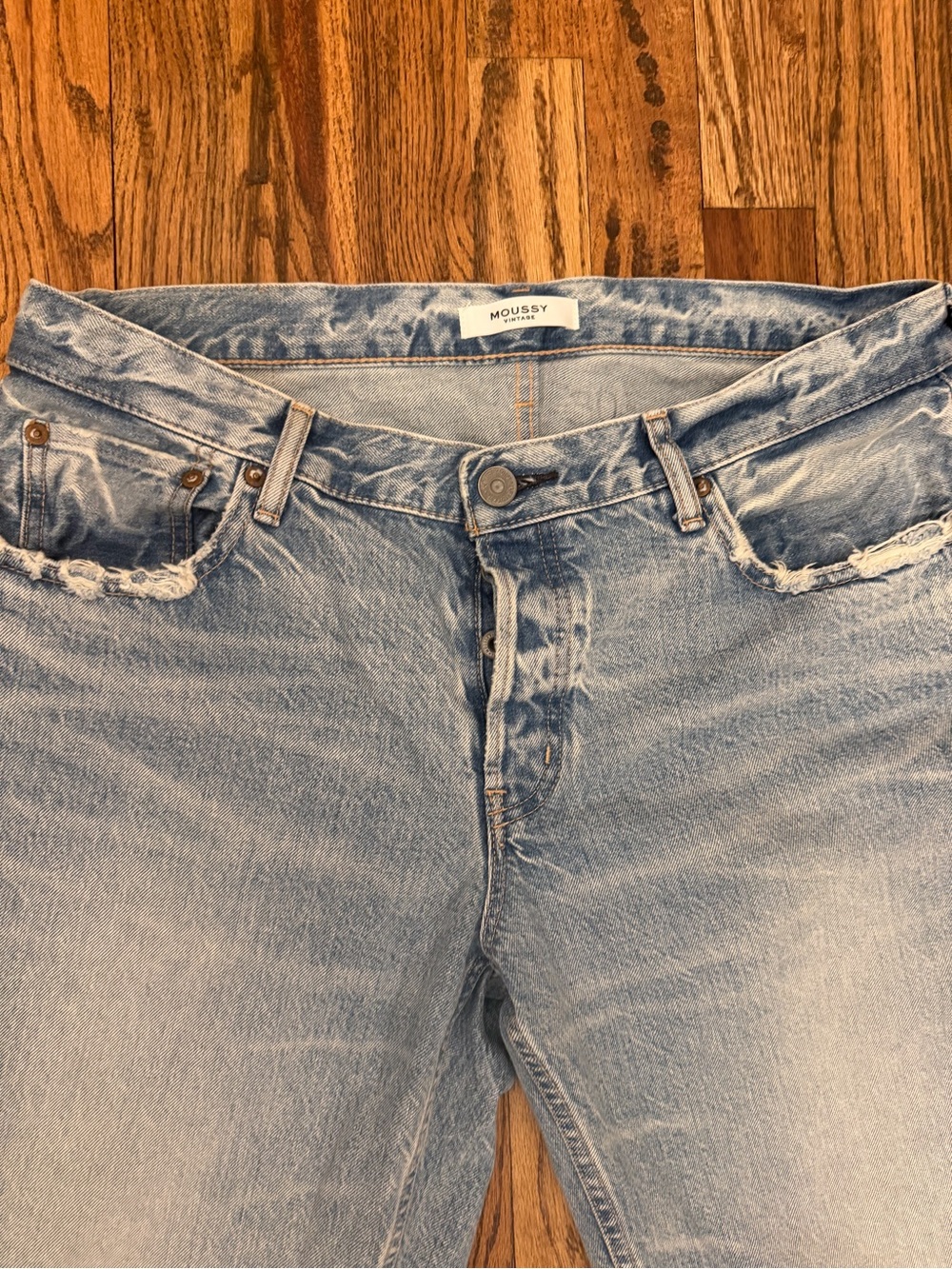Moussy Faded Light Blue women's Straight Jeans